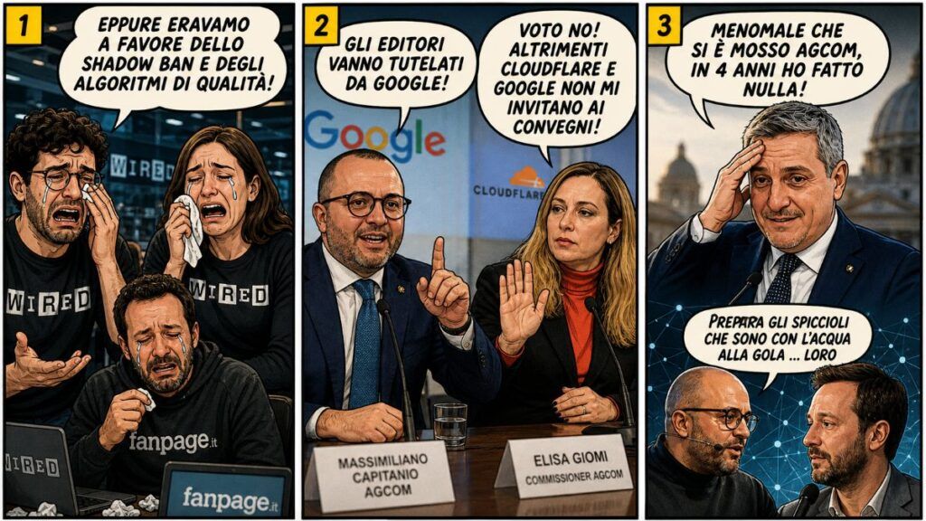 google agcom ai overviews editoria italiana crisi
