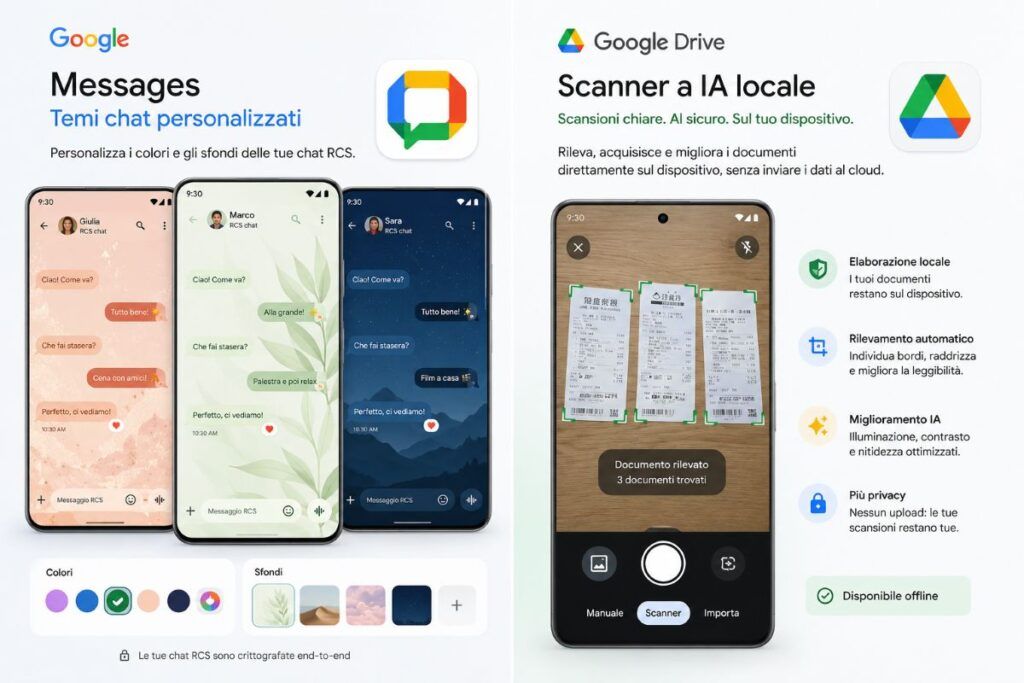google messages temi chat scanner ai locale 1