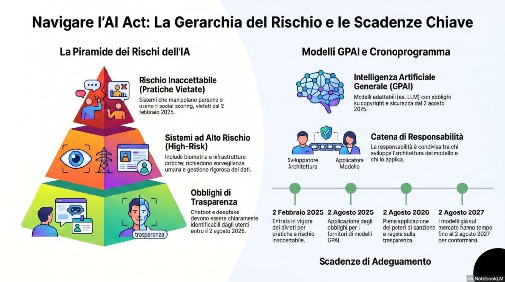 guida AI act infografica rischi scadenze