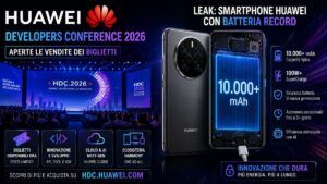 Huawei prepara HDC 2026 e smartphone con batteria oltre 10.000 mAh