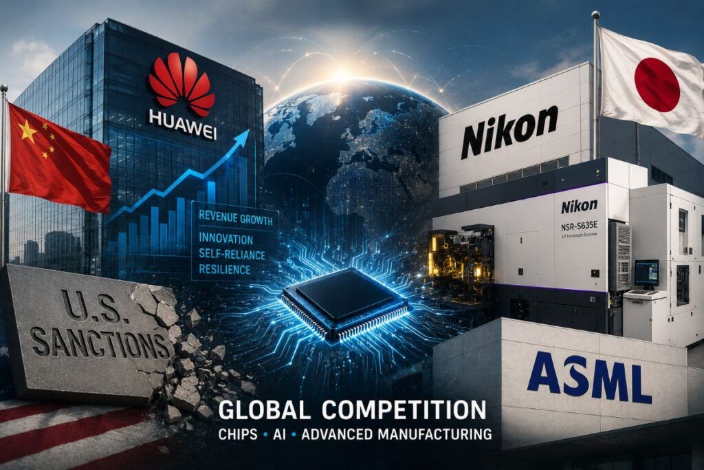 Huawei ringrazia gli USA, Nikon sfida ASML e la tecnologia diventa geopolitica 2 huawei usa chip nikon asml