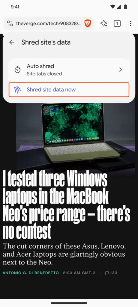 Chrome 148 stabile porta 127 fix di sicurezza su desktop e Android, Brave lancia Shred 4 image 234