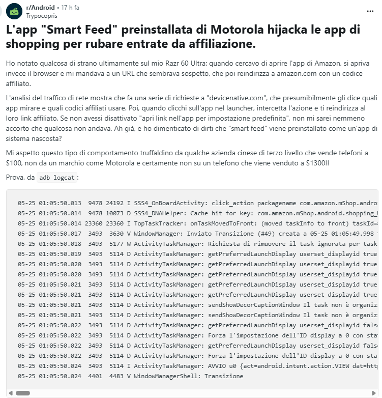 Motorola reindirizza Amazon sui Moto con Smart Feed e tag affiliati nascosti 3 image 677