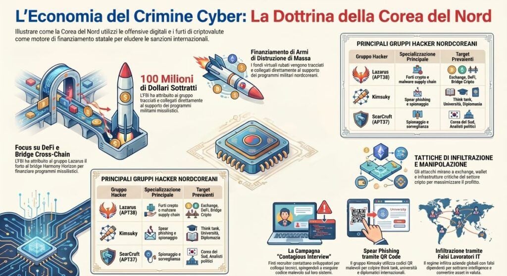 infografica cyberwar corea del nord