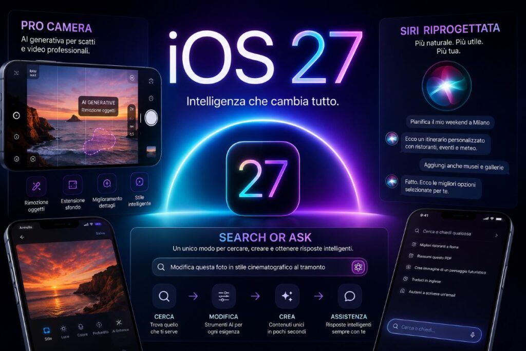 iOS 27 Mega-Leak: svelata la nuova "Pro Camera", Siri riprogettata e la "Search or Ask" 6 ios 27 pro camera siri search or ask apple intelligence
