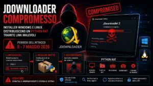 JDownloader hackerato con Python RAT negli installer Windows e Linux
