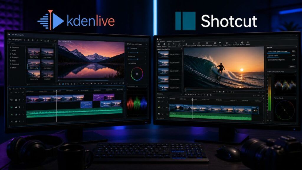 kdenlive shotcut novita editing video open source