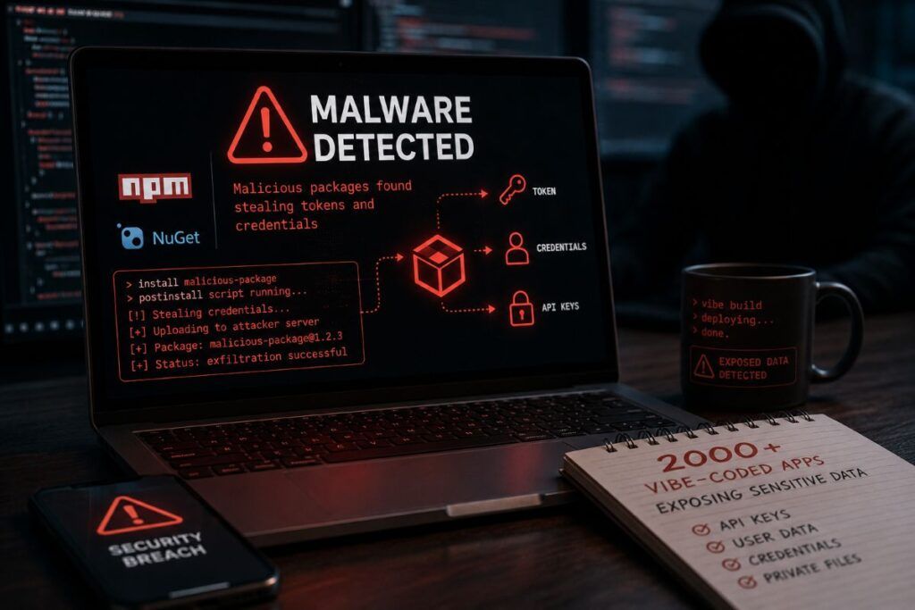 Malware npm e NuGet colpiscono la supply chain mentre esplodono le app vibe-coded 2 malware npm nuget app vibe coded
