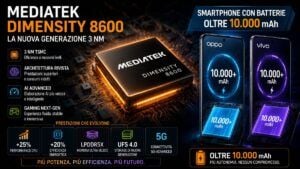 MediaTek Dimensity 8600 a 3 nm: architettura nuova per batterie oltre 10.000 mAh 3 MediaTek Dimensity 8600 a 3 nm: architettura nuova per batterie oltre 10.000 mAh