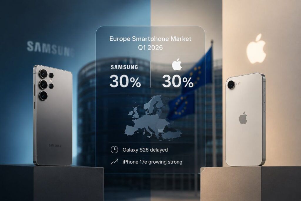 Samsung e Apple pareggiano in Europa al 30% mentre il mercato cala 2 samsung apple europa q1