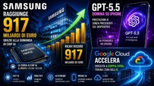 Samsung supera 917 miliardi grazie ai chip AI mentre ChatGPT vola su iPhone