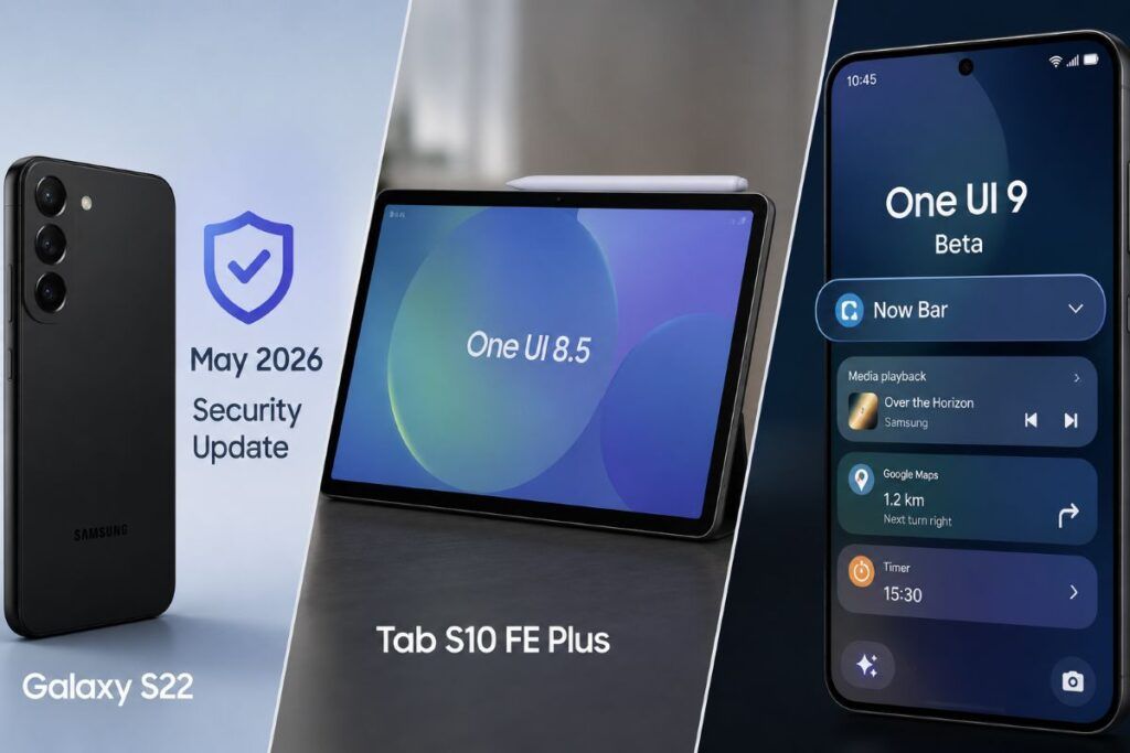 Samsung aggiorna Galaxy S22 con patch maggio 2026 e porta One UI 8.5 su Tab S10 FE Plus 2 samsung one ui 85 s22