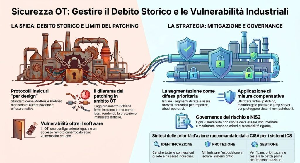 sicurezza industriale ics ot infografica debito storico