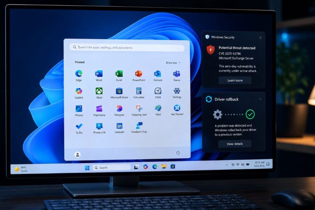 taskbar start rollback driver