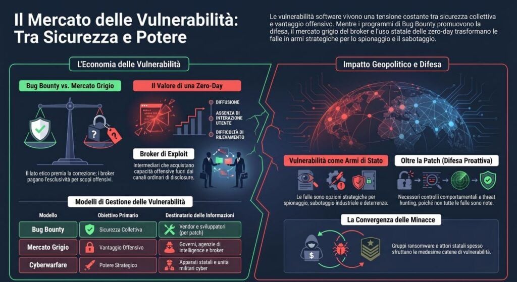 Vulnerabilità informatiche: guida a CVE, exploit, zero-day e difesa 6 vulnerabilita informatiche infografica mercato