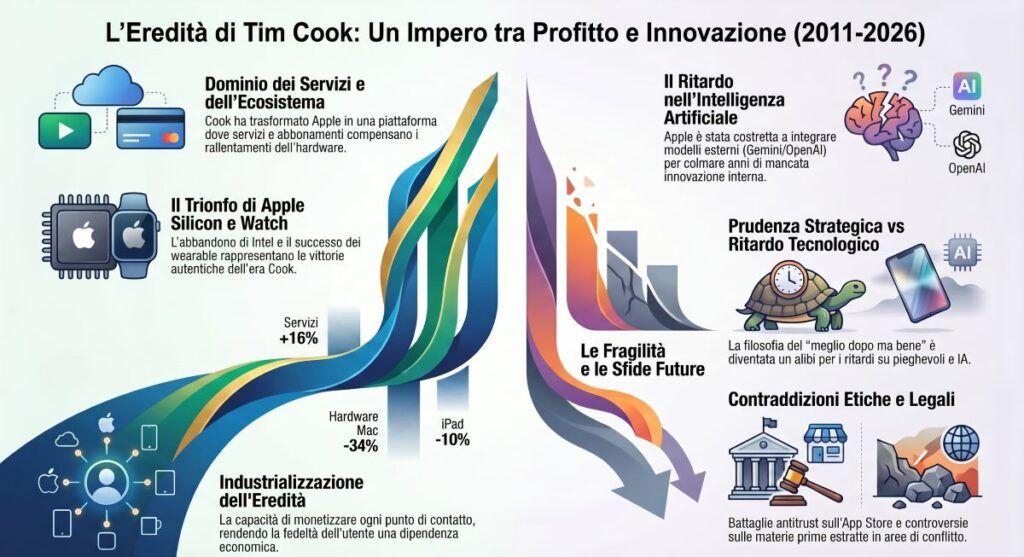 Sir Cook lascia Apple: profitti costruiti su promesse tradite 3 Eredita di un leader tecnologico