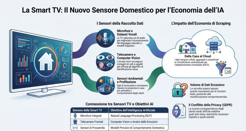 La smart TV nel soggiorno diventa un sensore dell’economia di scraping per l’IA 3 Smart TV e l Economia dell IA