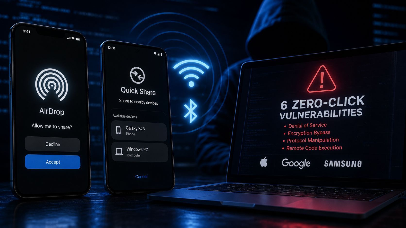 Spegnete AirDrop e Quick Share in pubblico: scoperte 6 falle “zero-click” che bucano i telefoni a distanza