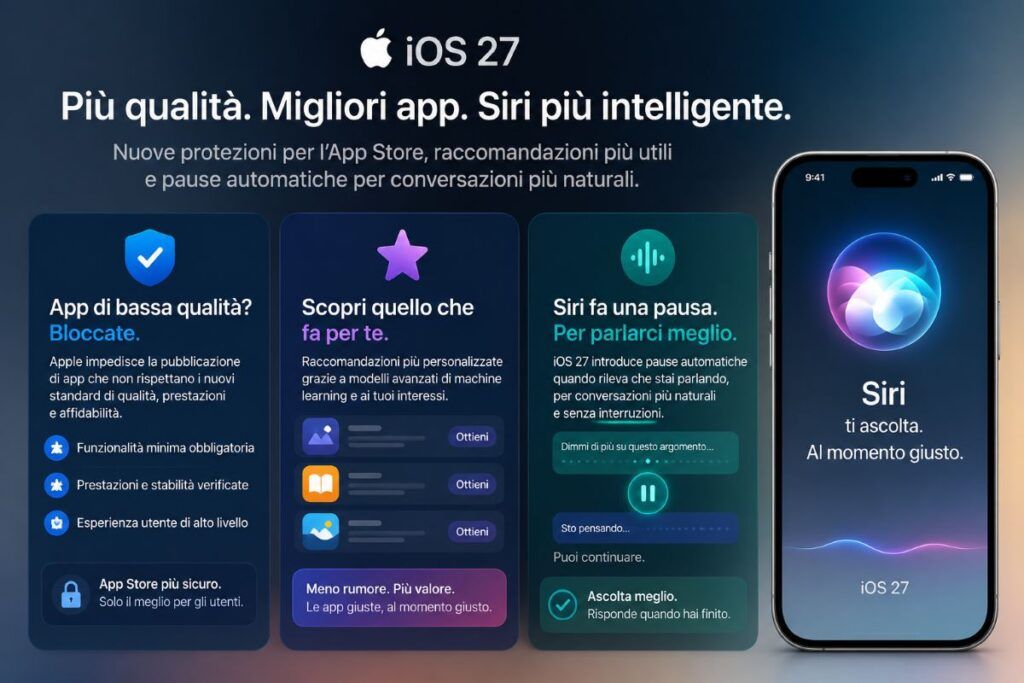 Apple ripulisce l’App Store e impone pause a Siri contro l’abuso di IA 6 apple app store siri pause ia ios 27