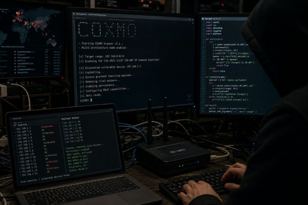 C0xMo sfrutta DD-WRT e trasforma router IoT in nodi DDoS multi-architettura 2 c0xmo botnet