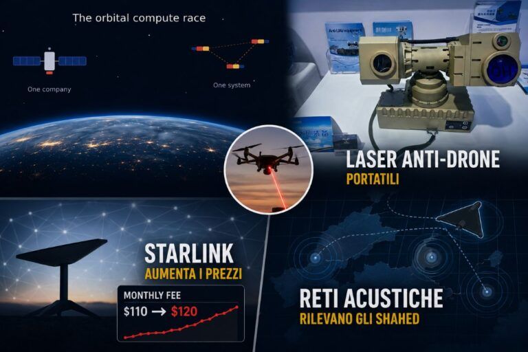 cina data center ai orbitali starlink laser anti drone shahed