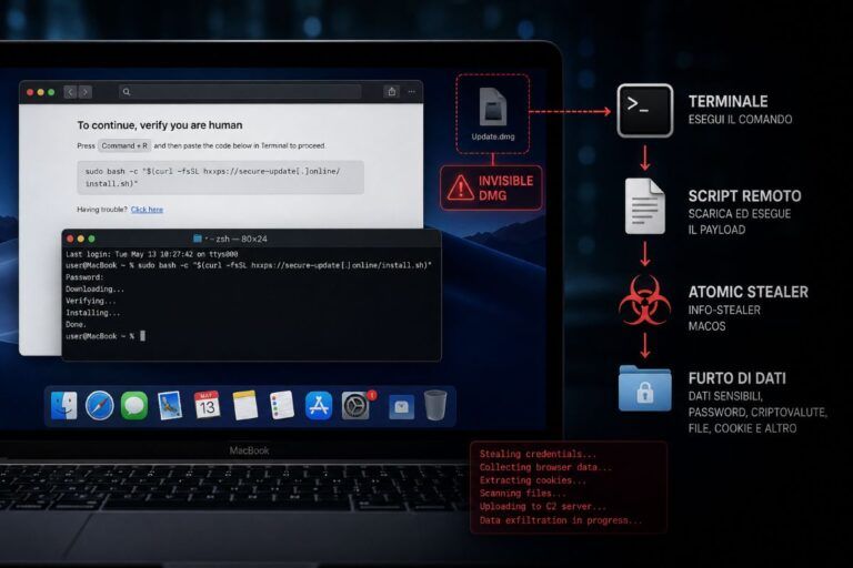 clickfix macos dmg invisibili atomic stealer terminale