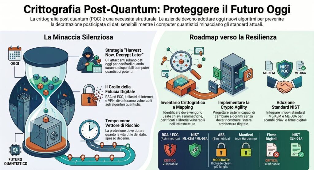 Crittografia post-quantum: guida definitiva alla sicurezza contro i computer quantistici 3 crittografia post quantum infografica