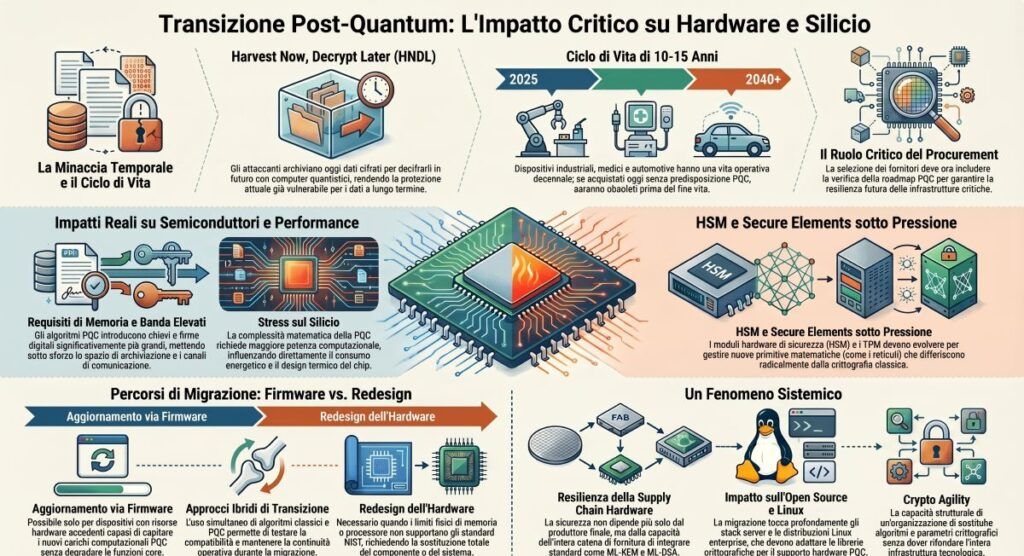 Crittografia post-quantum: guida definitiva alla sicurezza contro i computer quantistici 4 crittografia post quantum infografica hardware