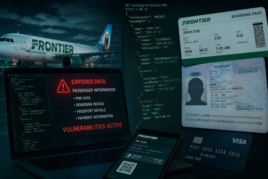 Falla nei voli Frontier Airlines: basta una foto del biglietto per rubare passaporti e carte di credito 2 frontier airlines vulnerabilita