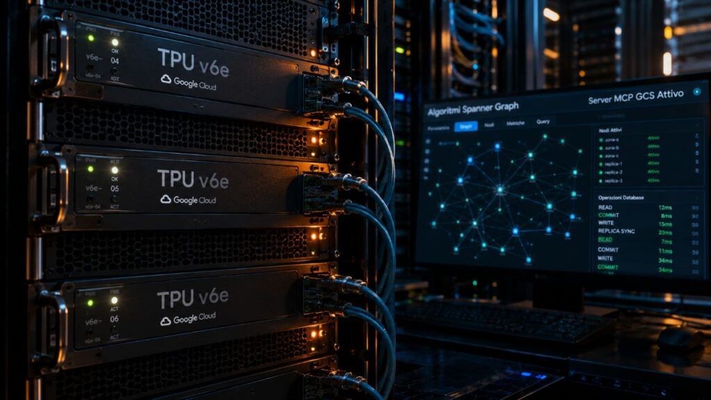 Google Cloud potenzia l'infrastruttura enterprise: debutto per TPU v6e su GKE, Spanner Graph e GCS MCP Server 2 google cloud ai agents mcp spanner graph tpu gke