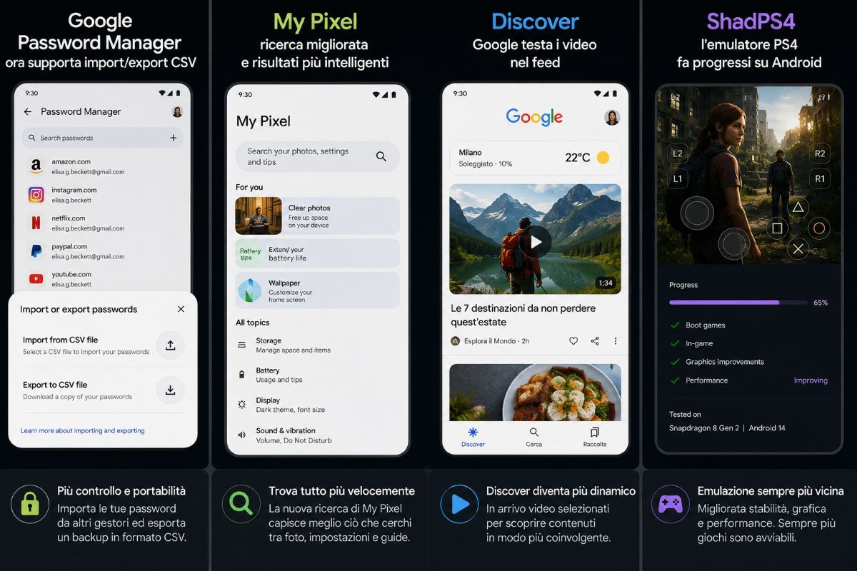 Google Password Manager apre ai CSV, Android diventa più libero tra ...