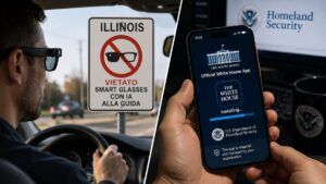 Illinois vieta gli smart glasses alla guida mentre l’app della Casa Bianca arriva sui dispositivi DHS 4 Illinois vieta gli smart glasses alla guida mentre l’app della Casa Bianca arriva sui dispositivi DHS