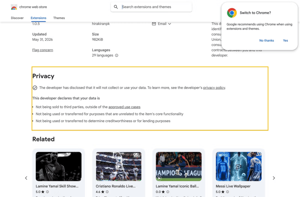 152 estensioni Chrome falsificano il traffico Google e nascondono attività di tracking pubblicitario 4 image 418
