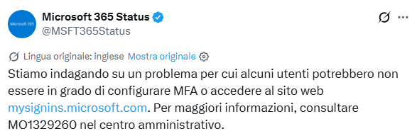 Microsoft risolve outage MFA e MySignIn dopo errori 504 su Microsoft 365 3 image 42