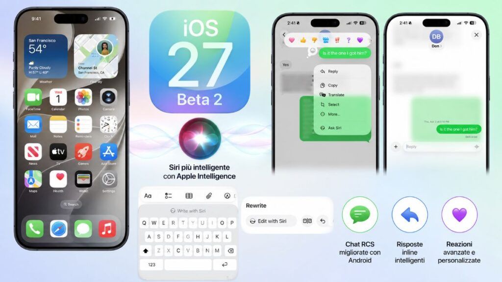 iOS 27 Beta 2 trasforma Siri con Apple Intelligence e migliora le chat RCS con Android 2 ios 27 beta 2