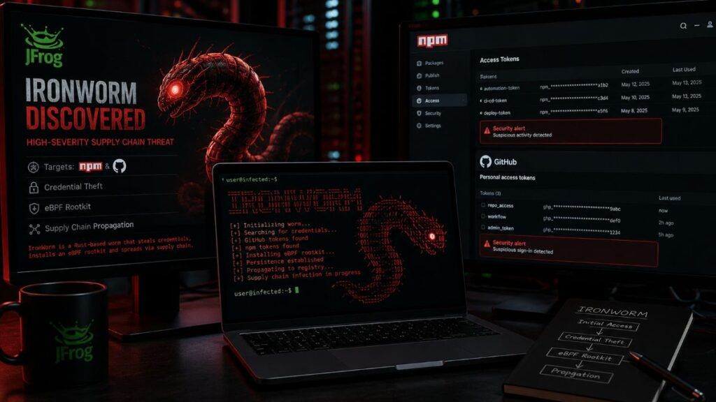 ironworm malware rust npm github rootkit ebpf 1