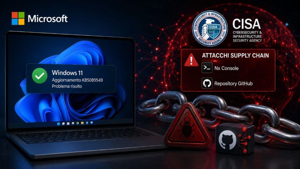 Microsoft corregge KB5089549 mentre CISA avverte su attacchi supply chain a Nx Console e GitHub 2 kb5089549 cisa github