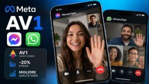 Meta porta AV1 su Messenger e WhatsApp, video migliori con il 20% di banda in meno