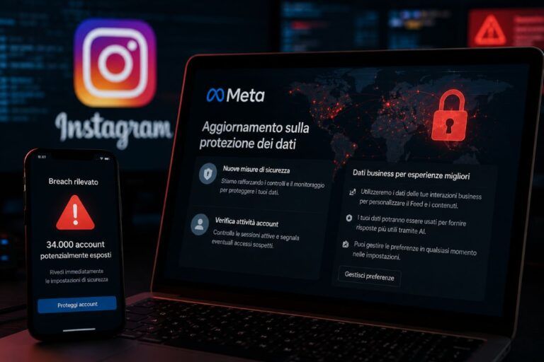 meta controlli dati ia breach instagram