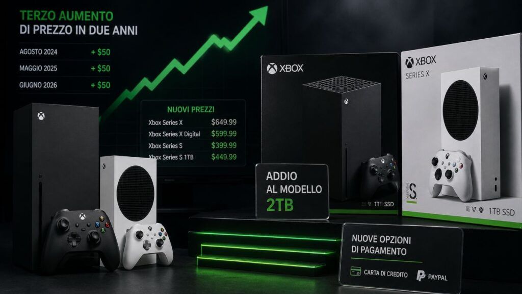 microsoft aumento prezzi xbox series agosto 2026