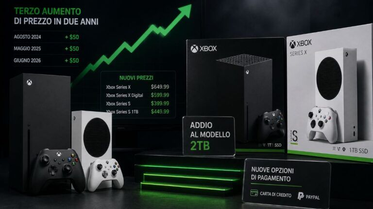 microsoft aumento prezzi xbox series agosto 2026