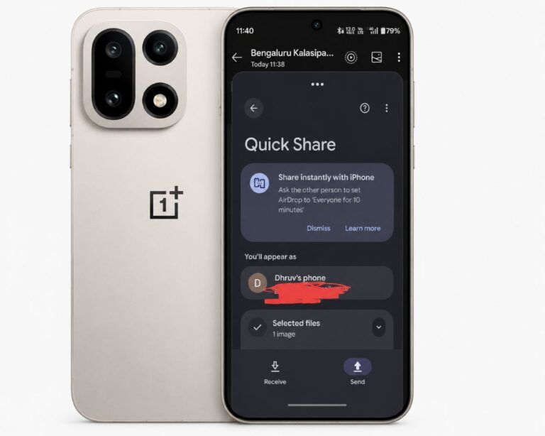 oneplus 15 airdrop quick share iphone