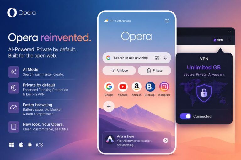 opera firefox android start page vpn illimitata estate 2026