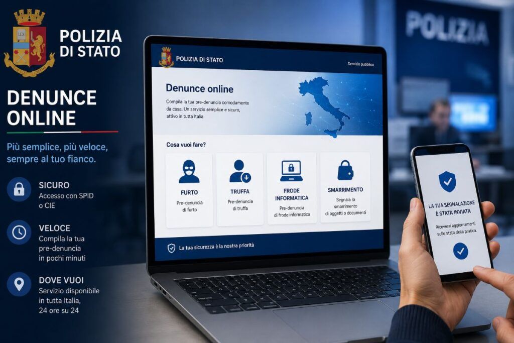 Polizia di Stato attiva Denunce online per furti, truffe e smarrimenti digitali. Addio code in questura 2 polizia di stato denunce online