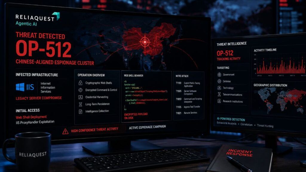 ReliaQuest scopre OP-512, cluster cinese su IIS con web shell e AI agentica 2 reliaquest op 512 cluster cinese iis web shell agentic ai