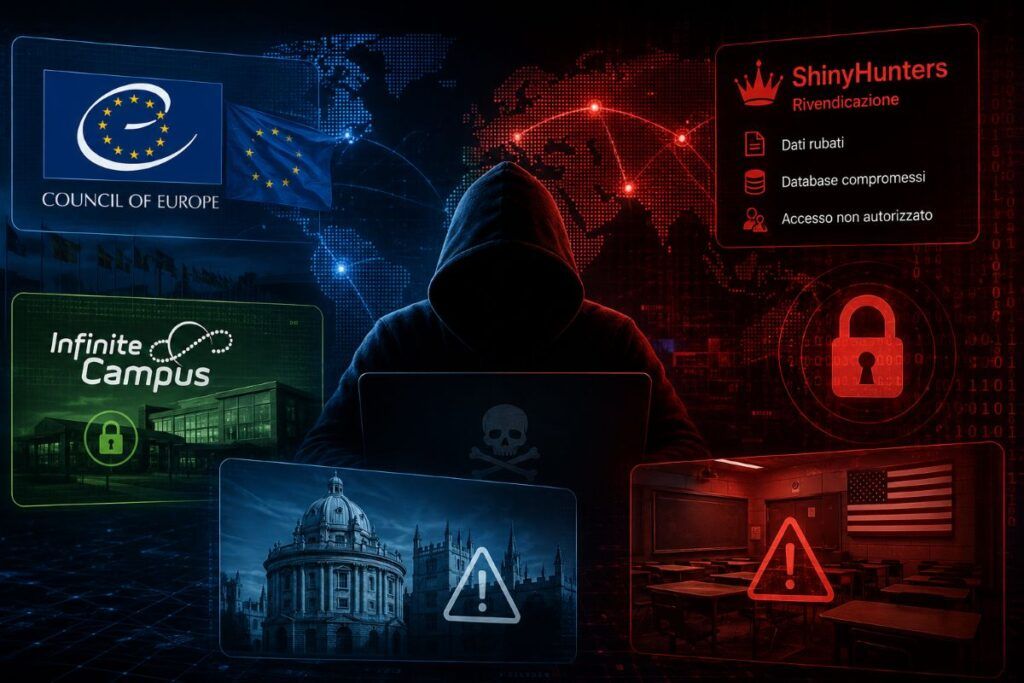ShinyHunters colpisce Council of Europe e scuole USA, Oxford conferma nuovo data breach 2 shinyhunters council of europe infinite campus oxford data breach