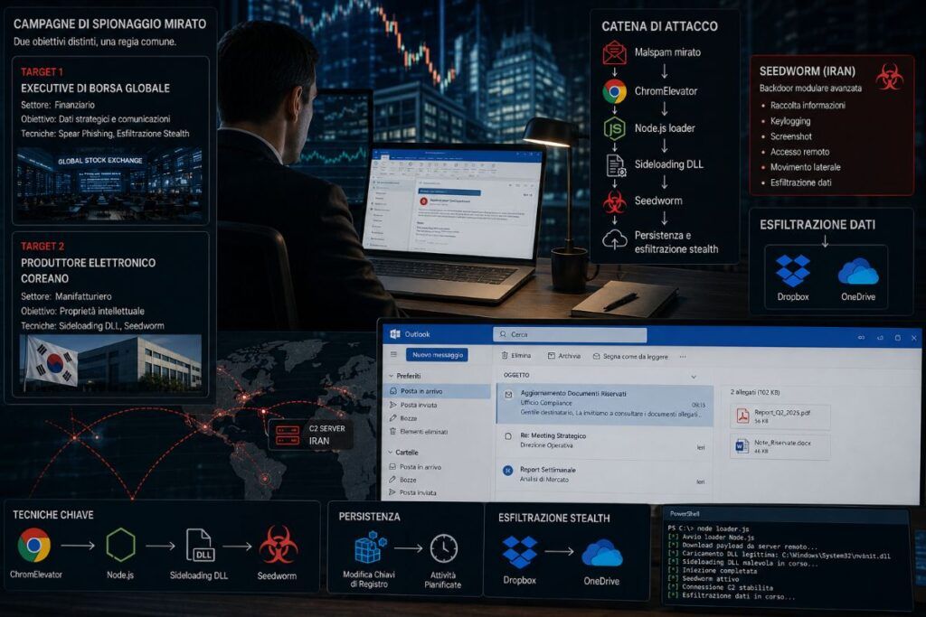 spionaggio executive borsa produttore coreano seedworm