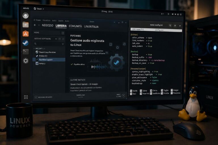 steam pipewire gnu nano 9 1