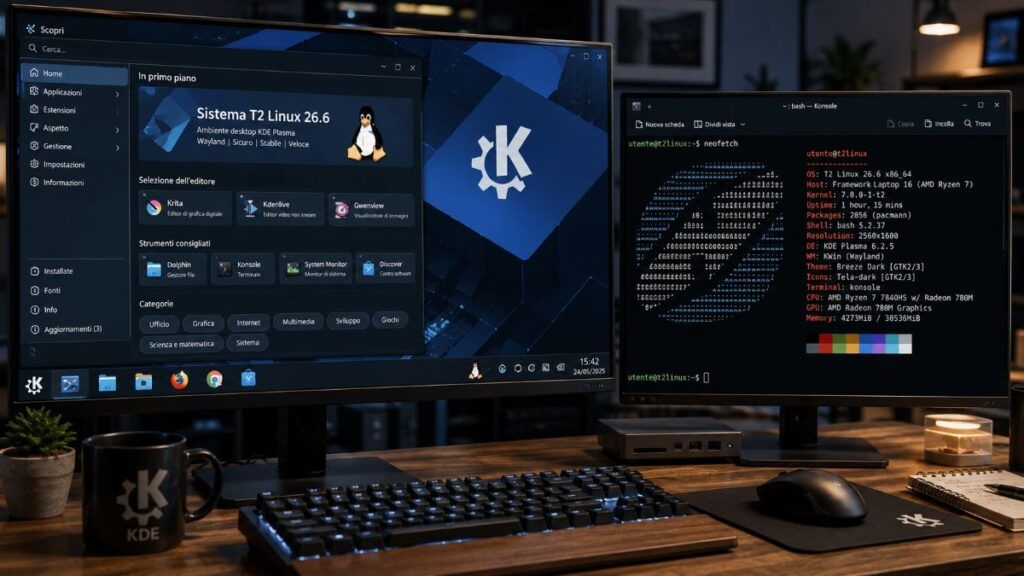 T2 Linux 26.6 integra il kernel 7.0 e KDE Plasma su ambiente Wayland 2 t2 linux 26 6 wayland