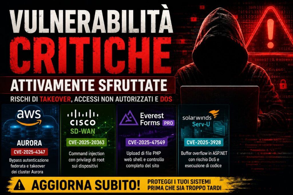 vulnerabilita aws cisco wordpress solarwinds